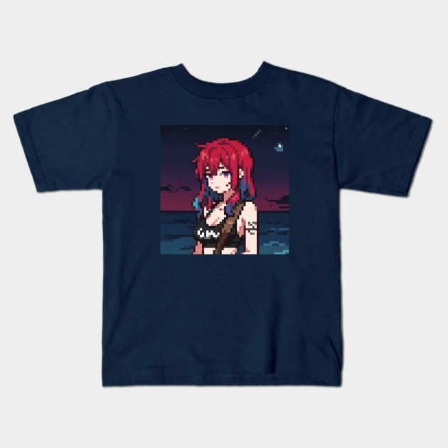 A Girl's Seaside Snapshot Kids T-Shirt by ReikaYua